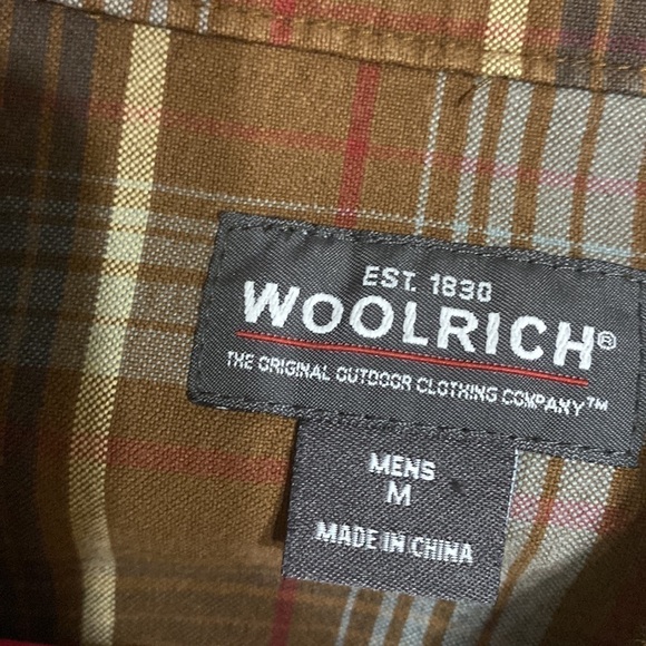 Woolrich mens shirt button down  M plaid  fall casual office Grandpa Y2k - Picture 6 of 8
